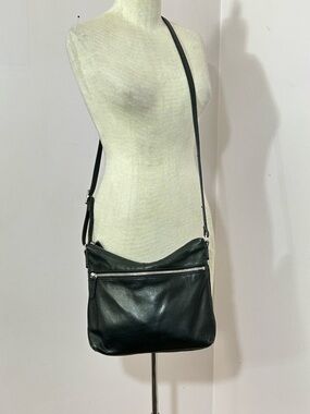 Margot Black Leather Crossbody Bag